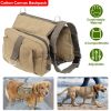 Pet Dog Backpack Hound Hiking Camping Saddle Bag Cotton Canvas For Medium Large Dog