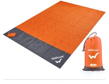 Outdoor Picnic Campground Mat Portable Lightweight Polyester Waterproof Fabric (Color: ORANGE)