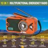 3600mAh Emergency Crank &NOAA Weather Radio; Hand Crank/Solar/USB Charging; Portable Radio With (AM FM /WB); Radio With Other Function For BT Speaker